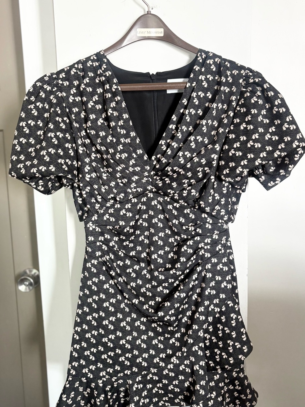 Boskemper Black Floral V-Neck Dress